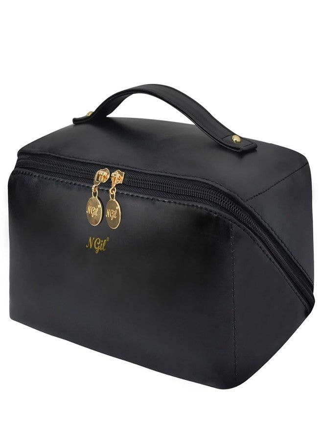 NGIL Travel Toiletry Bag, Makeup Bag, Cosmetic Bag, Portable Travel Makeup Bag, Large Capacity Cosmetic Organizer for Women, FREE COMPACT MIRROR INCLUDED (Black, Large) - Image 1
